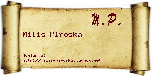 Milis Piroska névjegykártya