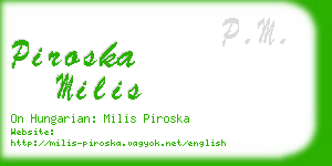 piroska milis business card